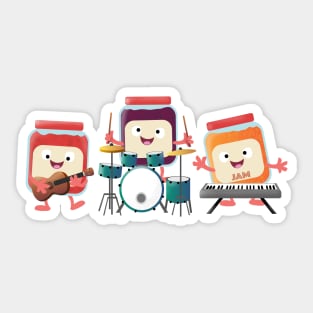 Cute jam session cartoon musician humour Sticker